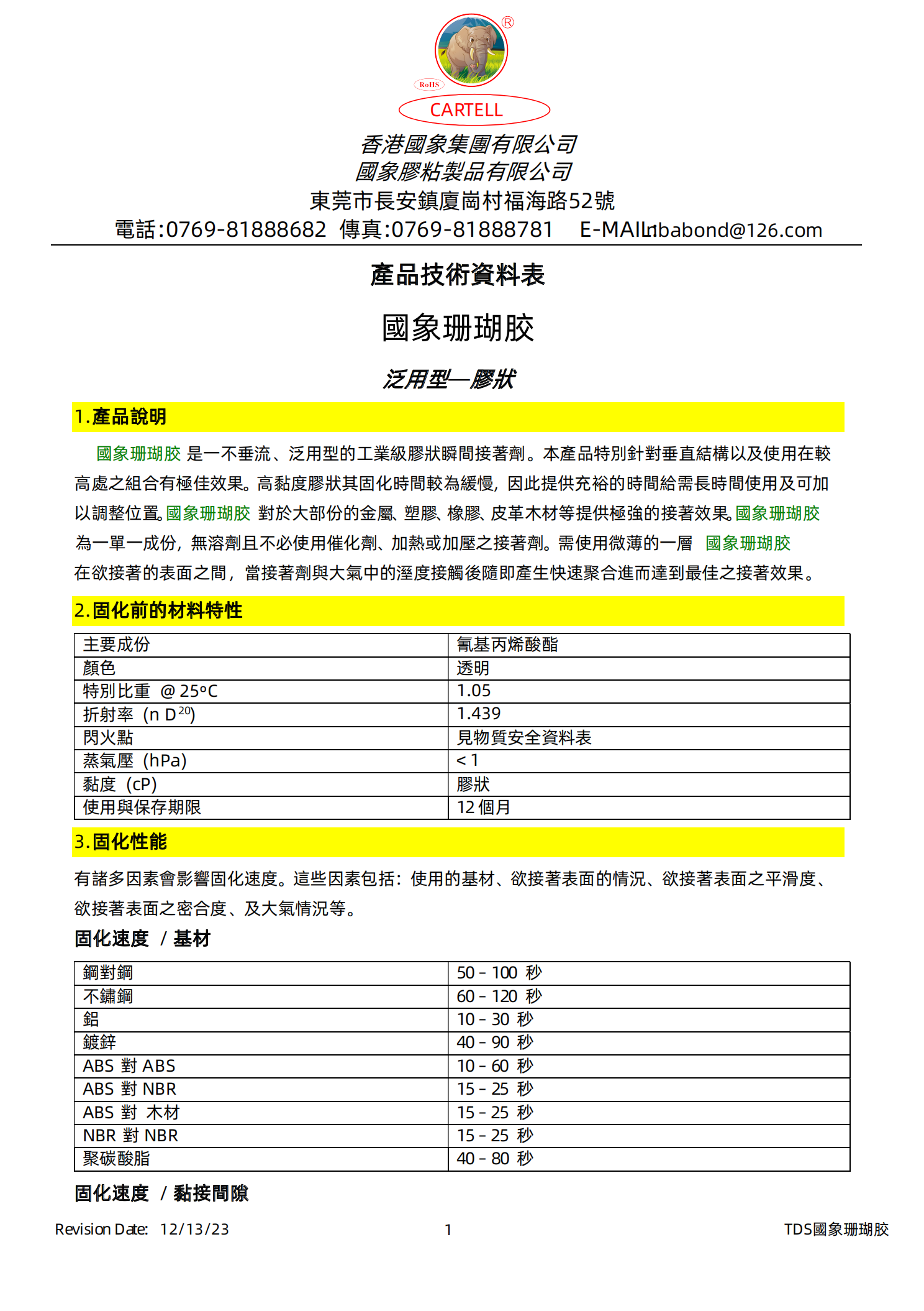 国象珊瑚胶TDS报告