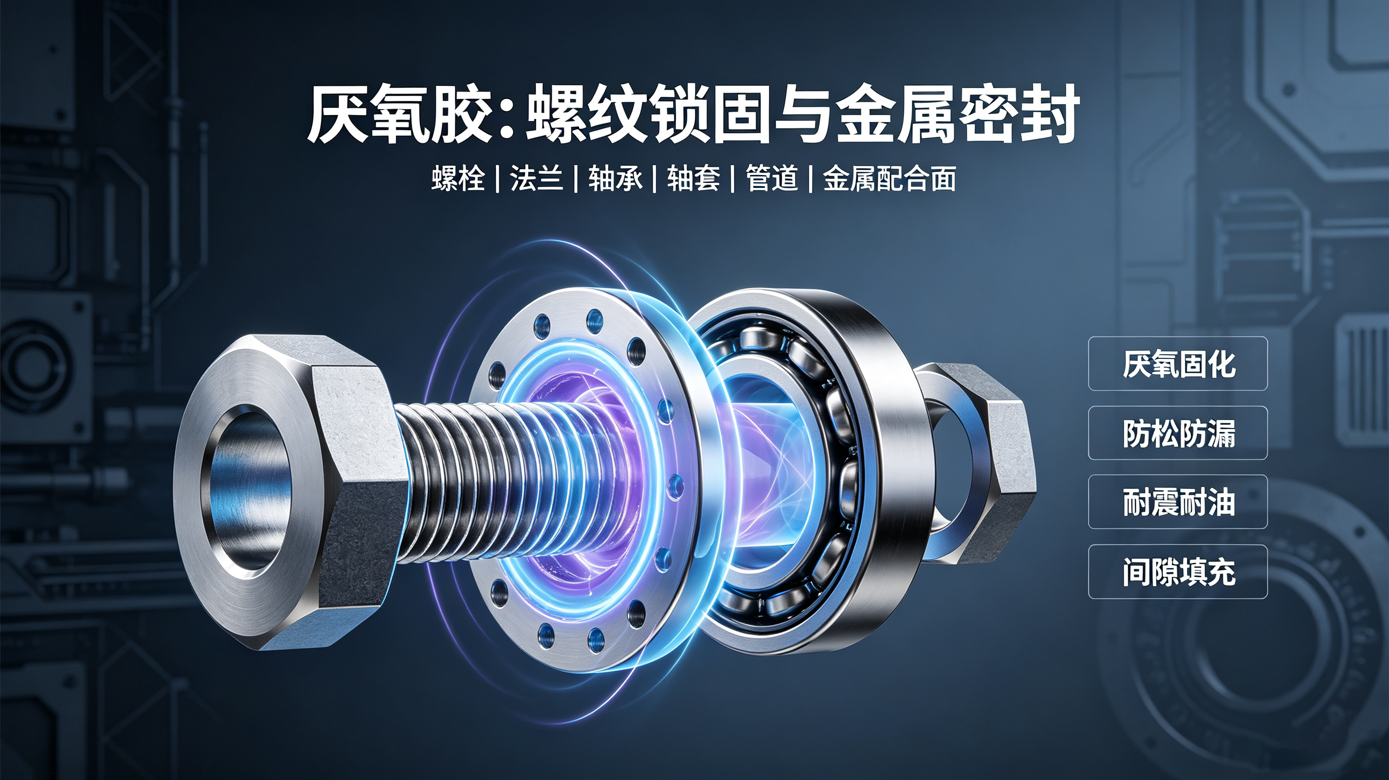 厌氧胶｜螺纹锁固与密封专用胶，金属厌氧固化防松防漏胶