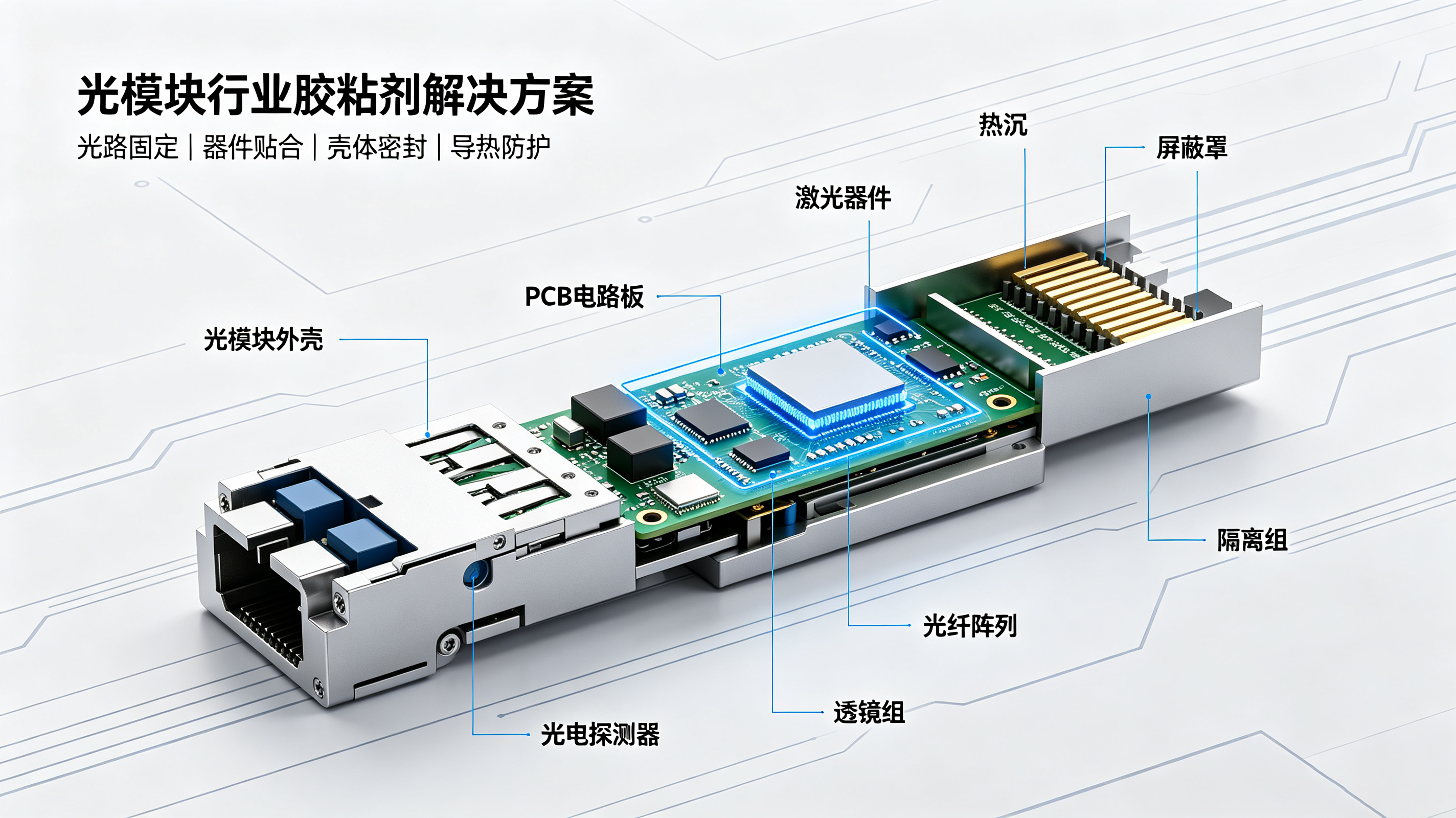 光模块行业胶粘剂解决方案